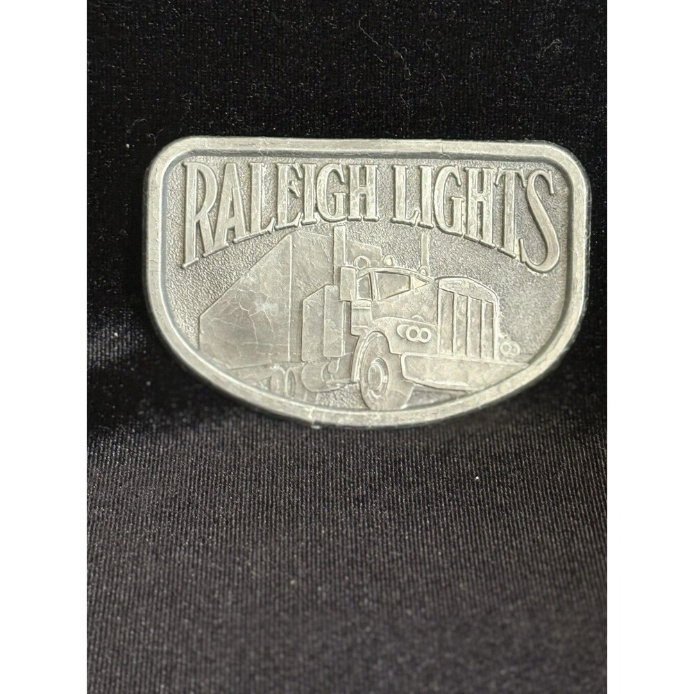 VINTAGE 1970s RALEIGH LIGHTS (SEMI-TRUCK)  Big Rig - BELT BUCKLE Cigarettes